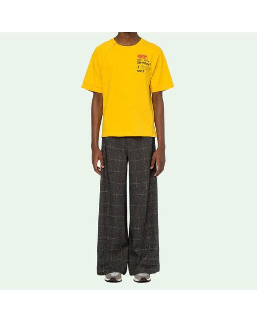 Off-White c/o Virgil Abloh Yellow Fw19 Industrial Y013 Recon Short-Sleeve Tee for men