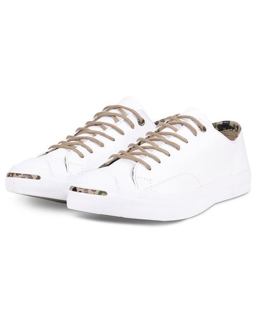 Converse White Jack Purcell Wear-Resistant Non-Slip Low Tops Casual Skateboarding Shoes for men