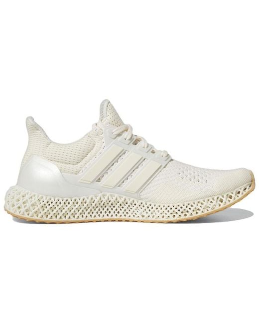 Adidas White Ultra 4D Running Shoes 'Wonder Metallic' for men
