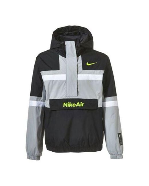Nike Gray Air Half Zipper Splicing Woven Sports Jacket for men