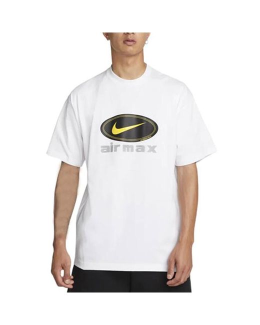 Nike White Logo Alphabet Printing Breathable Round Neck Short Sleeve T-Shirt for men