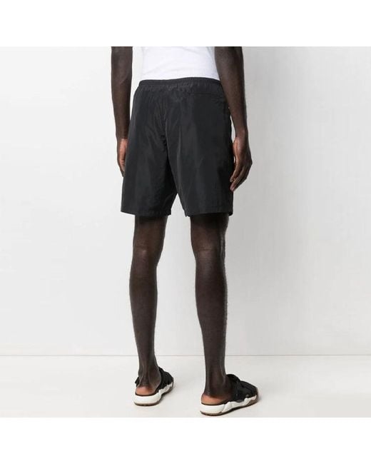Palm Angels Black Curved Logo Swim Short for men