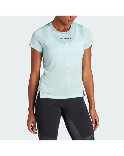Adidas Blue (Wmns) Terrex Agravic Trail Running Tee 'Light Aqua'