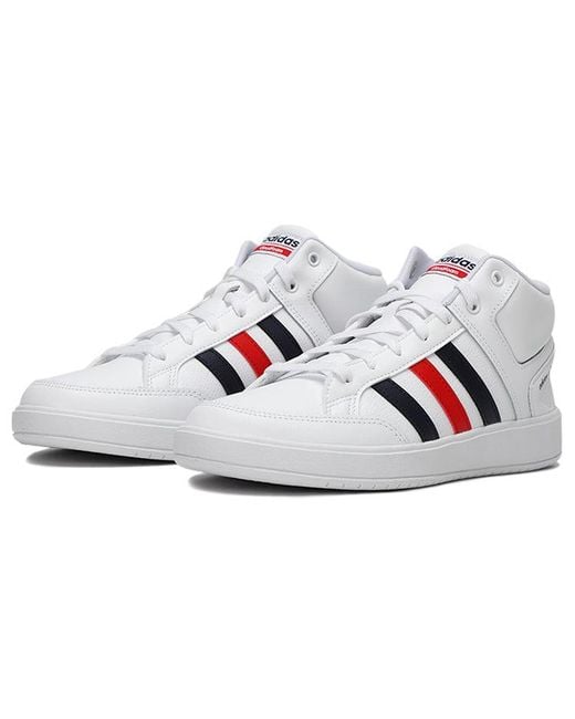 Adidas White All Court Mid Shoes for men