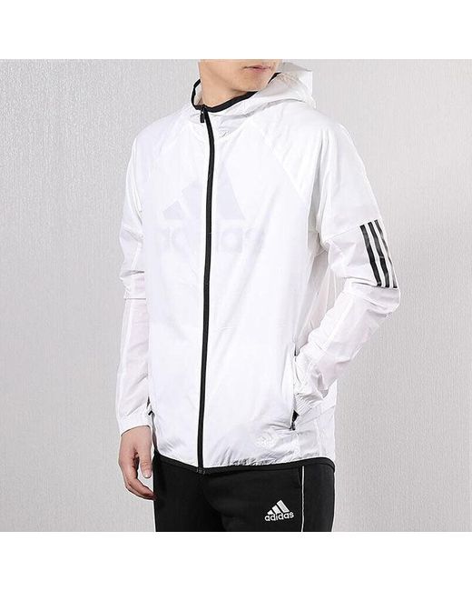 Adidas Blue Stripe Casual Sports Hooded Jacket for men