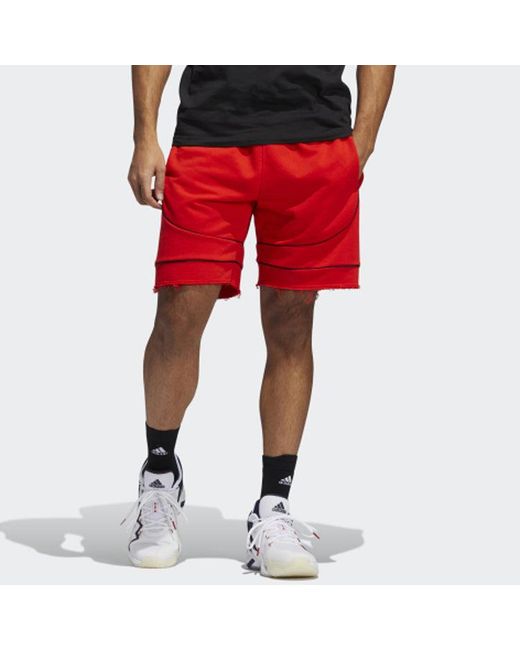 Adidas Red Donovan Mitchell Don Issue #2 Shorts for men