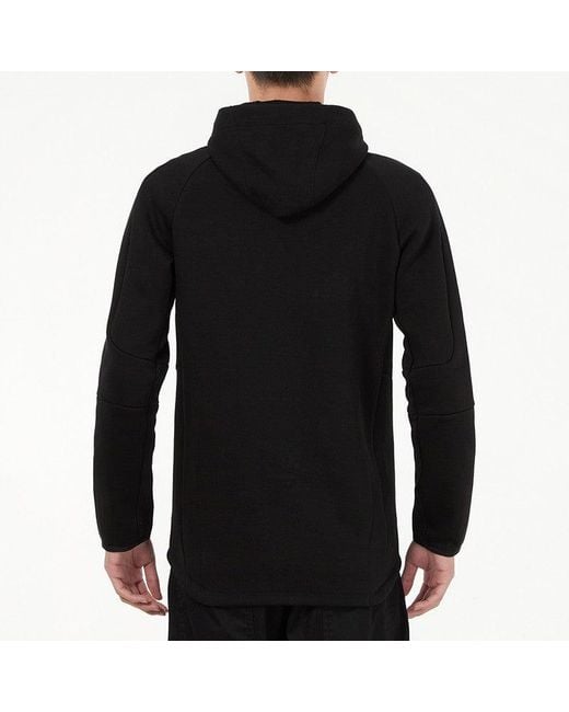 PUMA Black Running Sports Training Knit Hooded Logo Jacket for men