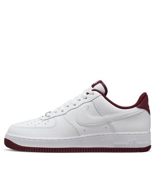 Nike White Air Force 1 '07 Dark Beetroot' for men