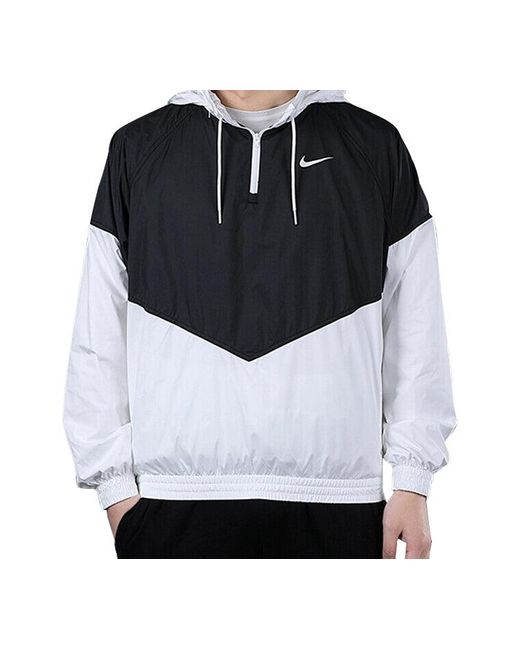 Nike Black Sb Shield Skateboard Half Zipper Pullover Splicing Interchange Jacket for men