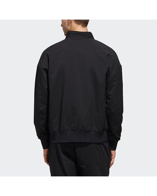 Adidas Blue Wj Jkt Warm Logo Print Sport Shuttle Jacket for men