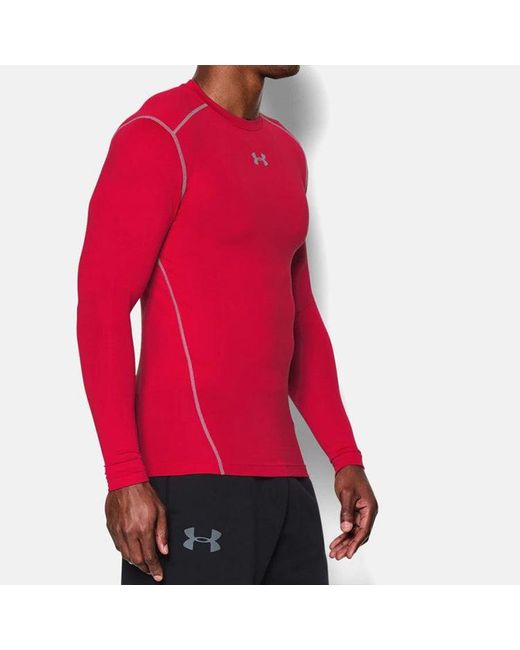 Under Armour Red Coldgeararmour Compression Crew Shirt for men