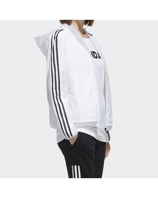 Adidas Gray (Wmns) Three Stripes Printing Hooded Jacket