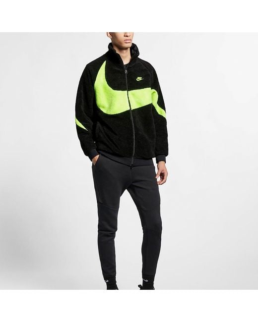 Nike Green Big Swoosh Reversible Boa Jacket (Asia Sizing) Neon' for men