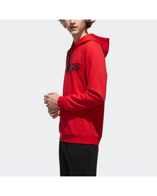 Adidas Red Neo Logo Printing Casual Pullover for men