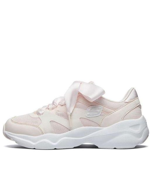 Skechers White (Wmns) D'Lites Airy Low Top Sneakers