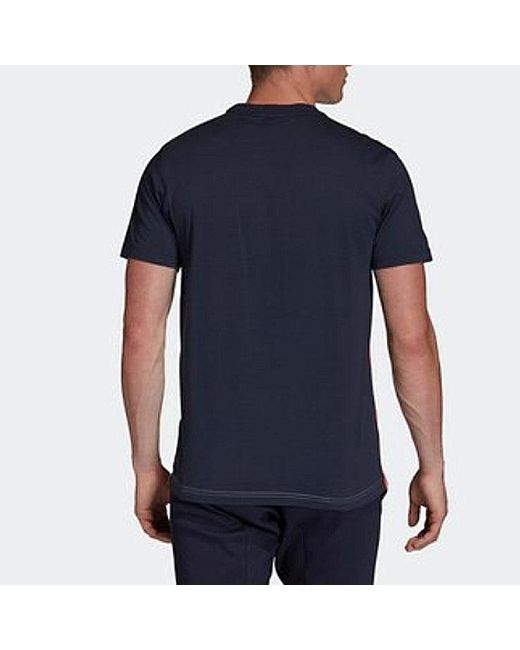 Adidas Blue Mhe Tee Gfx 1 Sports Stylish Round Neck Short Sleeve for men