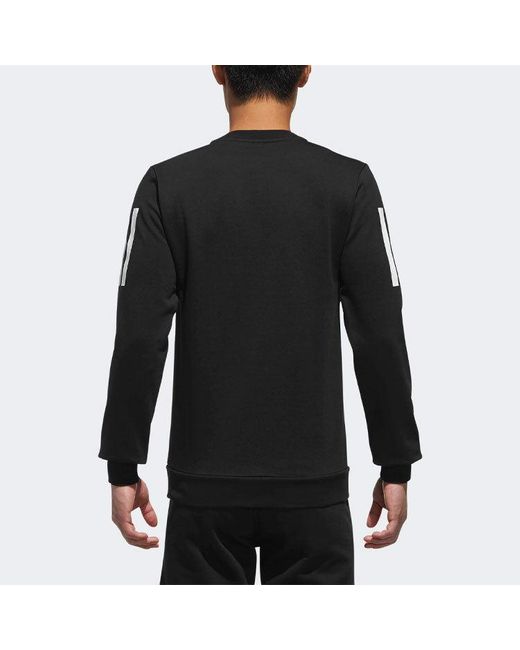 Adidas Black Neo Athleisure Casual Sports Knit Round Neck Pullover for men