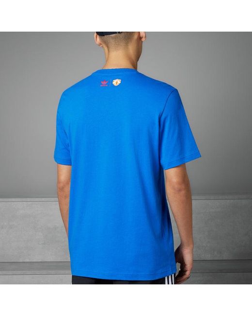 Adidas Blue Originals Manchester United Og Trefoil T-Shirt for men