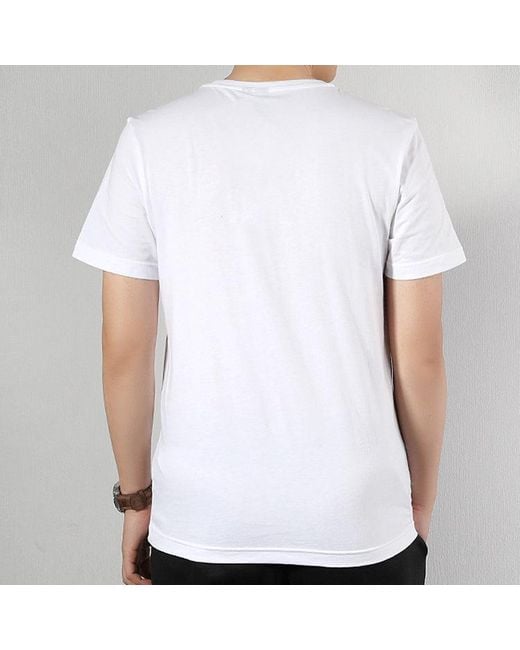 Adidas White Athleisure Casual Sports Round Neck Short Sleeve for men