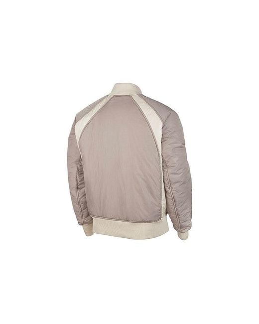Nike Gray Essentials Ma-1 Reversible Aviator Woven Logo Padded Clothes Lime Jacket for men