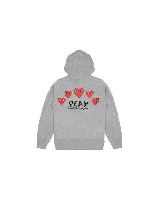 COMME DES GARÇONS PLAY Gray (Wmns) Small Emblem Zip Hooded Sweatshirt Az-T311-051-1