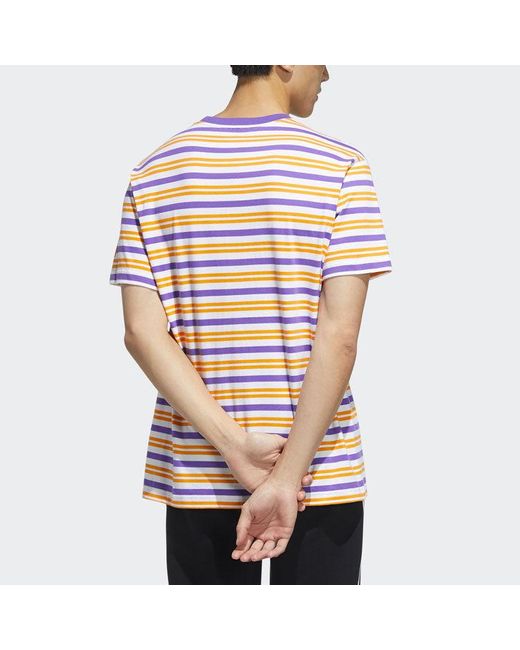 Adidas Multicolor Neo Ss22 M Sw Strp Rng T Sports Stripe Short Sleeve Colorblock for men