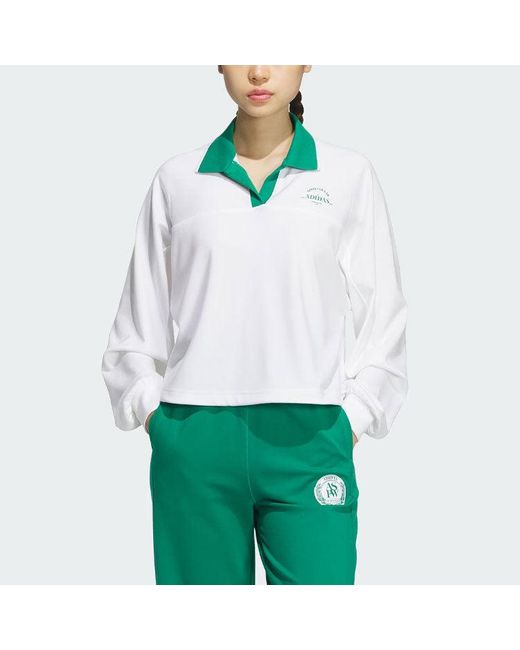 Adidas White (Wmns) Verbiage Polo Shirt Asia Sizing