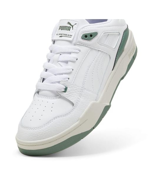 PUMA White Slipstream Leather Eucalyptus' for men