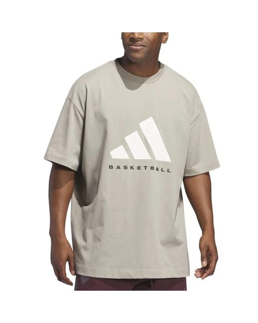 Adidas Gray Oneadi Bb T-Shirt 'Beig' for men