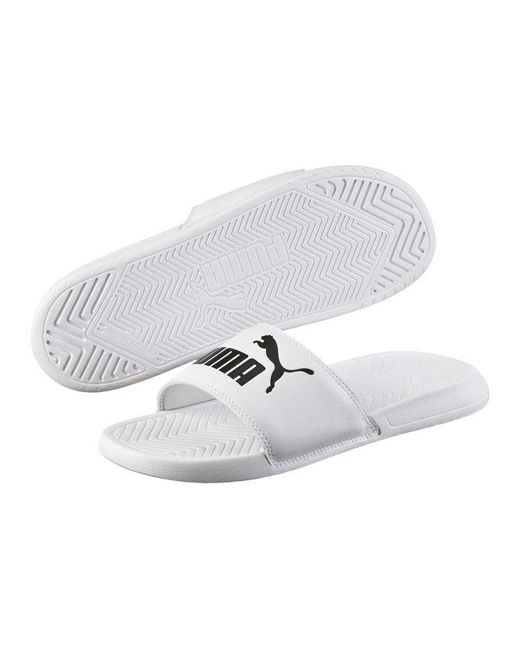 PUMA White Popcat Slide for men