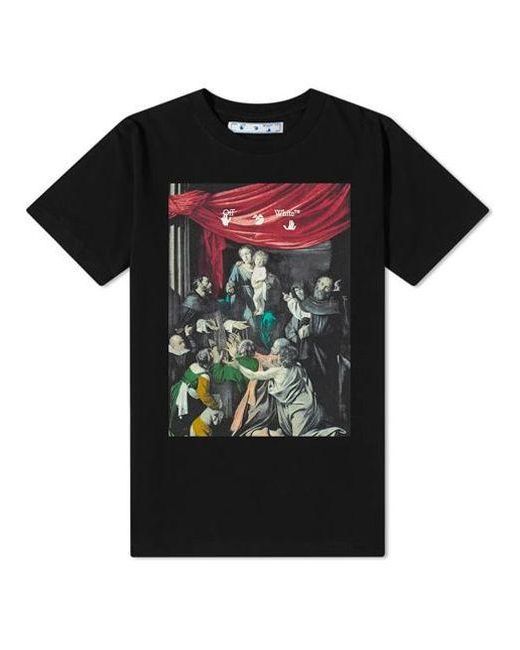 Off-White c/o Virgil Abloh Black Fw20 Caravag Painting Short Sleeve Slim for men
