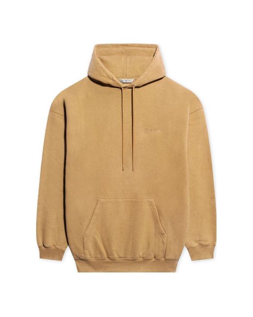 Balenciaga Natural (Wmns) Chest Alphabet Logo Embroidered Hoodie