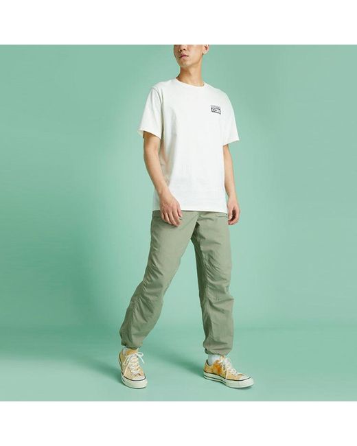Converse White Alphabet Logo Printing Retro Casual Short Sleeve Cream for men