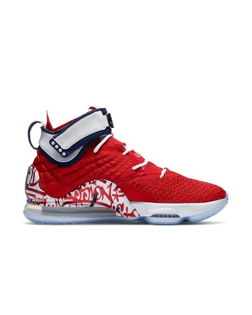 Nike Red Lebron 17 'Lebron 4 Graffiti' for men