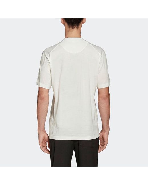 Adidas White Y-3 Ss21 Casual Logo Short Sleeve T-Shirt for men