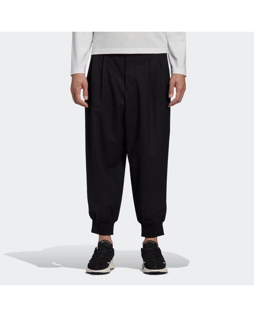 Adidas Black Y-3 Classic Refined Wool Cuff Pants for men