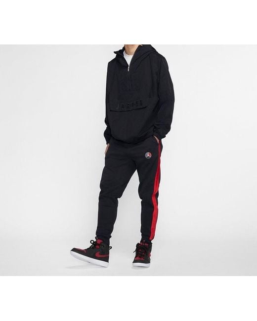 Nike Black Sport Dna Half Zipper Woven Pullover Hooded Jacket for men