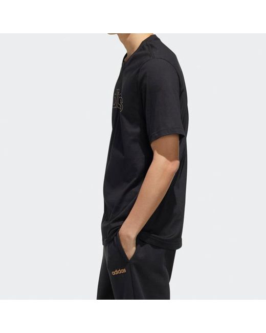 Adidas Black Ess Br Tee Sports Stylish Round Neck Short Sleeve for men