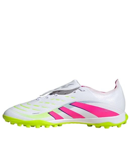 Adidas White Predator League Fold-Over Tongue Turf 'Lucid Lucid Lemon' for men