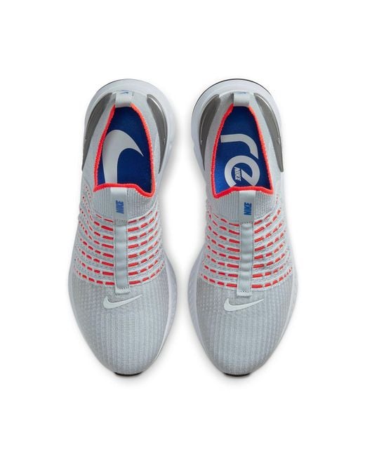 Nike Gray React Phantom Run Flyknit 2 'Pure Platinum' for men