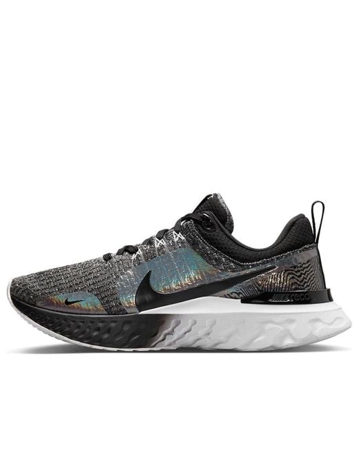 Nike Black (Wmns) React Infinity Run Flyknit 3 Premium Zebra Iridescent'