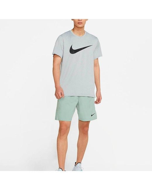 Nike Gray Logo Printing Breathable Quick Dry Sports Short Sleeve for men
