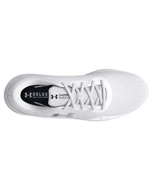 Under Armour White Charged Pursuit 3 Running Shoes Metallic for men