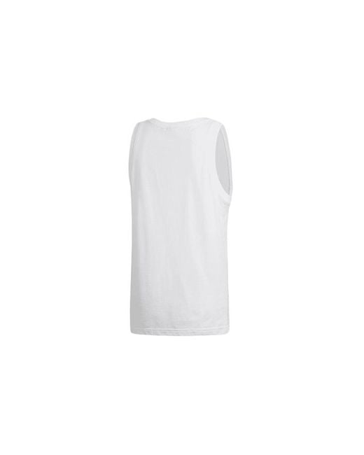 Adidas White Originals Trefoil Logo Sleeve Less Sport Vest for men