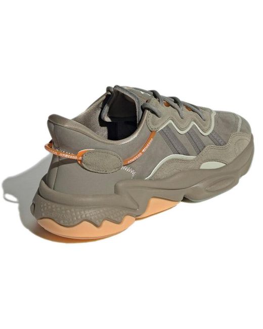 Adidas Brown Originals Ozweego Casual Shoes 'Charcoal' for men