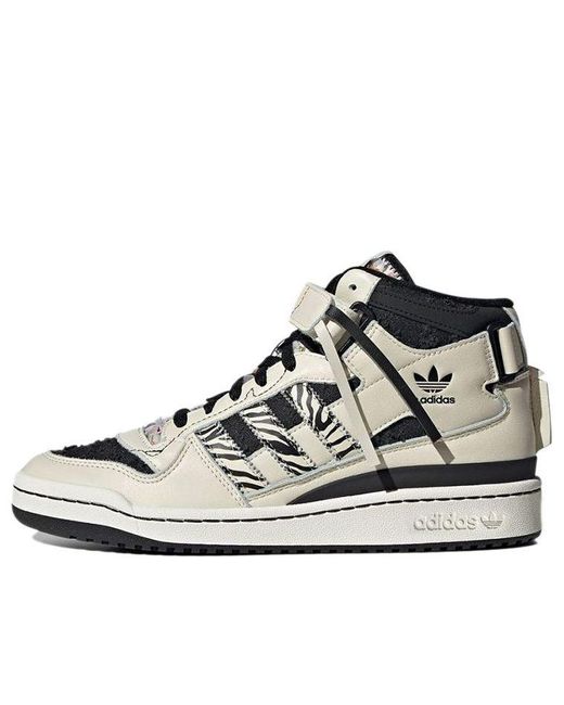 Adidas Black Originals Forum Mid Sneakers Creamy