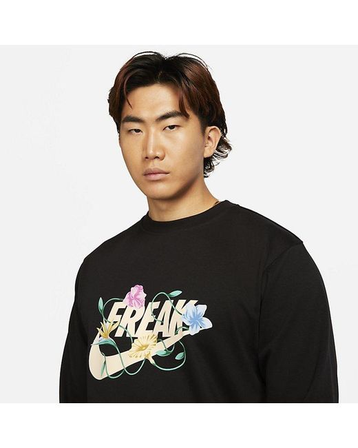 Nike Black Giannis Standard Issue Graphic Basketball Crew for men