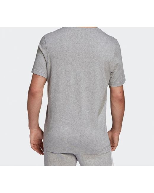 Adidas Gray Originals Chest Logo Sports Short Sleeve for men