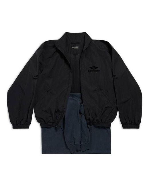 Balenciaga Black Patched Tracksuit Jacket for men