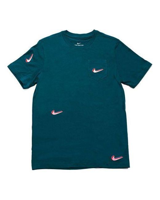 Nike Green Sb Skateboard X Parra Pocket T-shirt Midnight Turq Tee for men